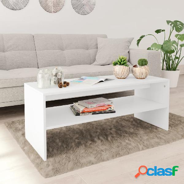 vidaXL Mesa de centro de madera contrachapada blanco