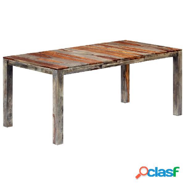 vidaXL Mesa de comedor de madera maciza de sheesham gris
