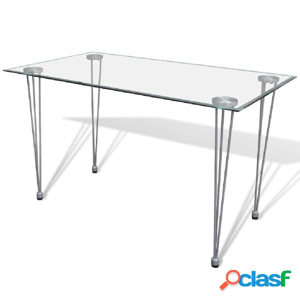 vidaXL Mesa de salón comedor con superficie de vidrio