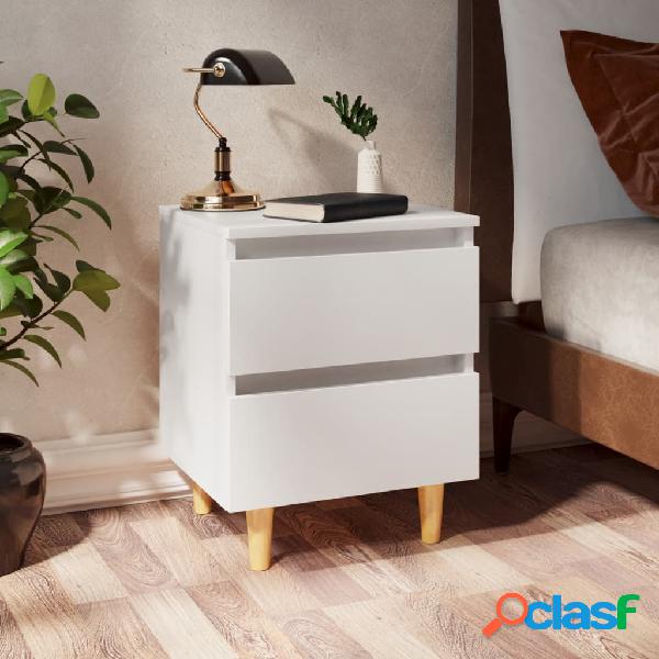 vidaXL Mesitas de noche con patas 2 uds madera pino blanco