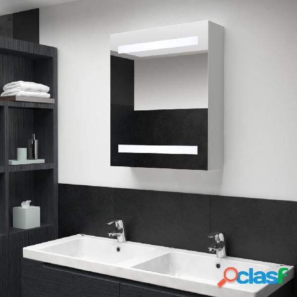 vidaXL Mueble de cuarto de baño con espejo LED 50x13,5x60
