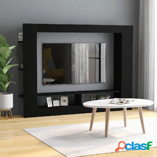 vidaXL Mueble para la TV de aglomerado negro 152x22x113 cm