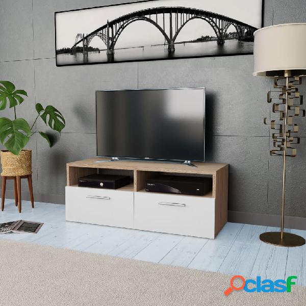 vidaXL Mueble para la televisión aglomerado blanco y roble