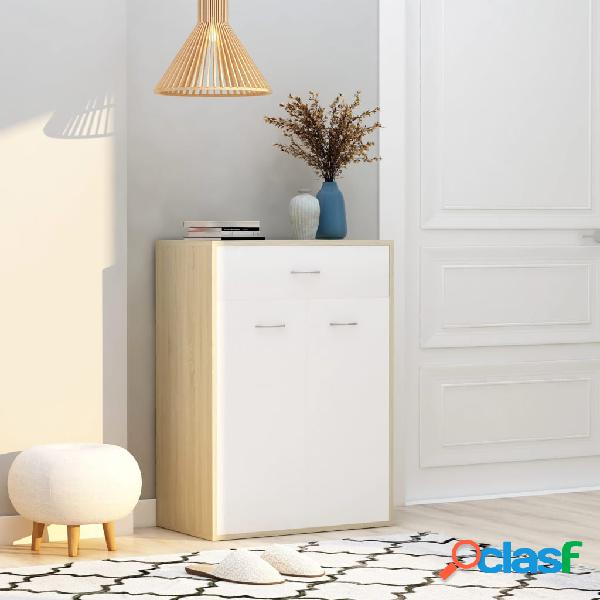 vidaXL Mueble zapatero de aglomerado blanco y roble Sonoma