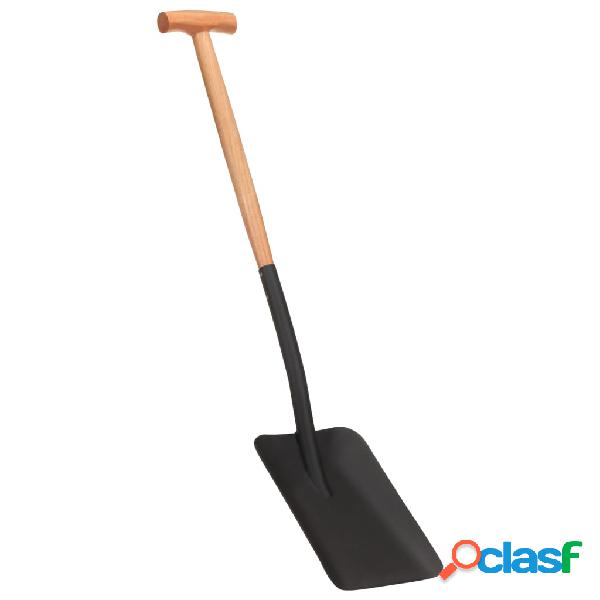 vidaXL Pala de jardín con agarre en T acero y madera dura
