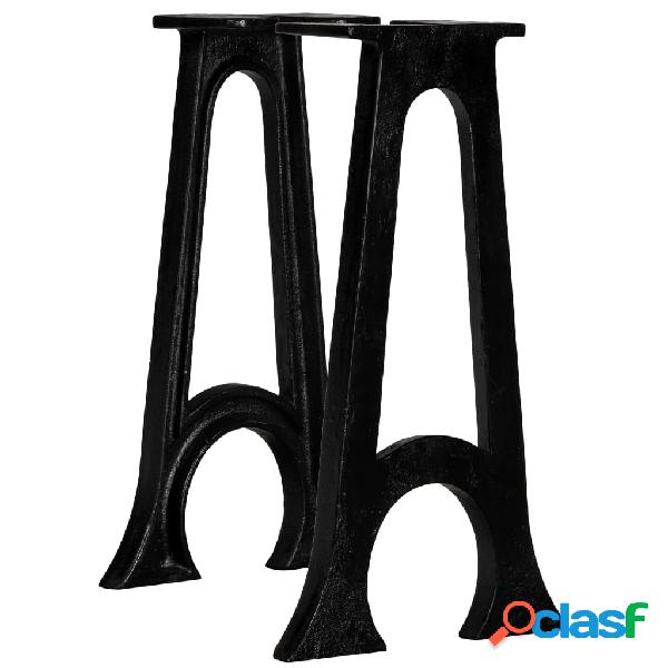 vidaXL Patas de banco base arqueada en forma de A hierro
