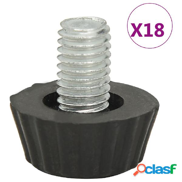 vidaXL Patas de mueble regulables M8 18 unidades negro