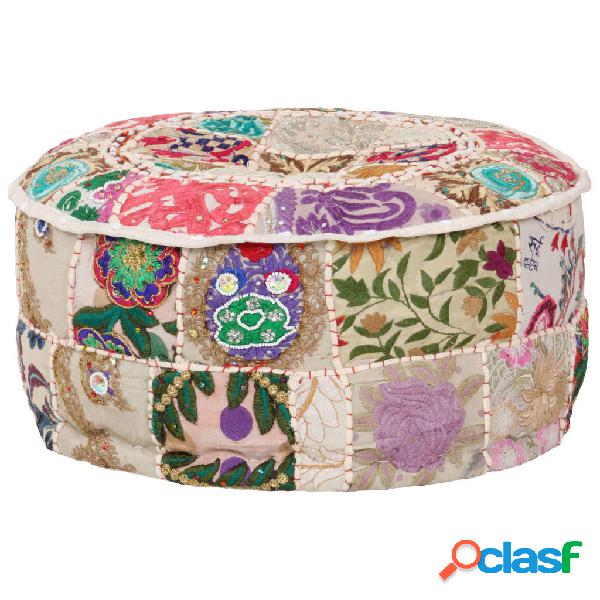 vidaXL Puf redondo de pachtwork algodón hecho a mano 40x20