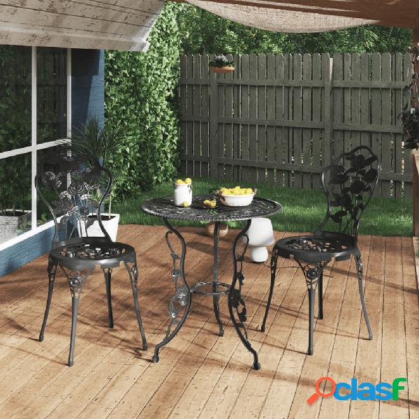 vidaXL Sillas de bistró 2 unidades aluminio fundido negro