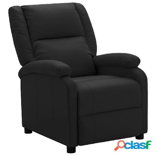 vidaXL Sillón para ver la TV de cuero sintético negro