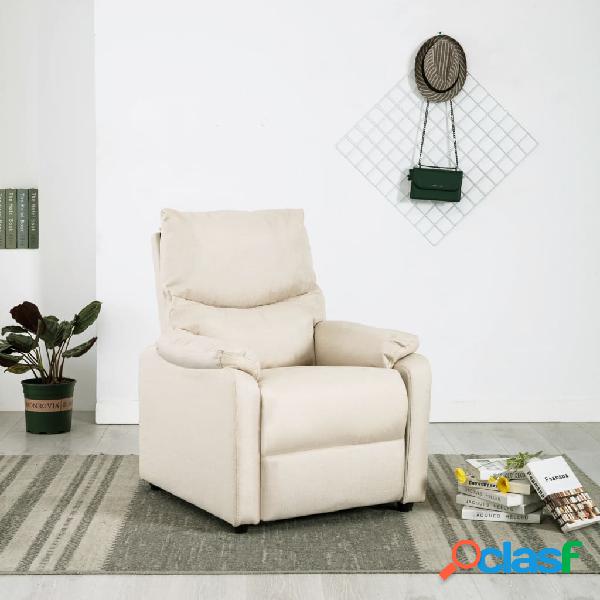 vidaXL Sillón reclinable para TV de tela color crema