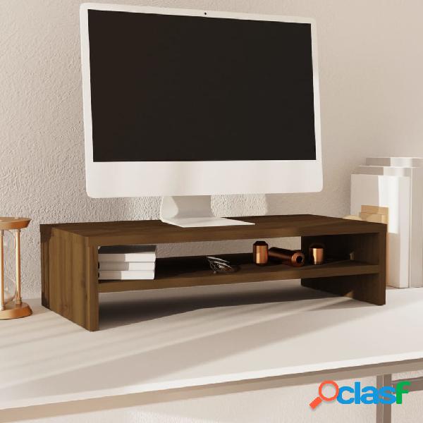 vidaXL Soporte de monitor madera maciza pino marrón miel