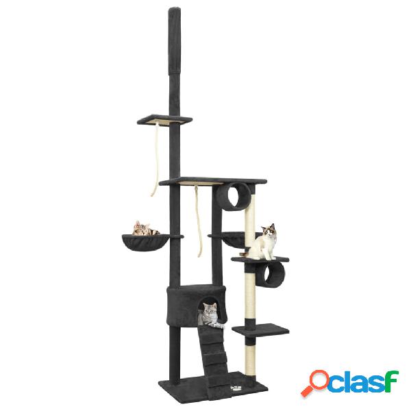 vidaXL Árbol para gatos de suelo a techo gris oscuro