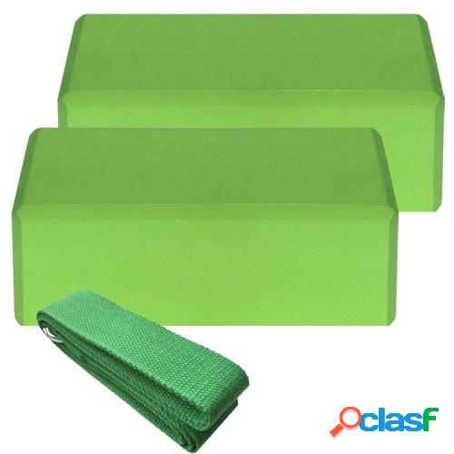 2pcs EVA Yoga Blocks 1pcs Algodón Correa de yoga Bloques de