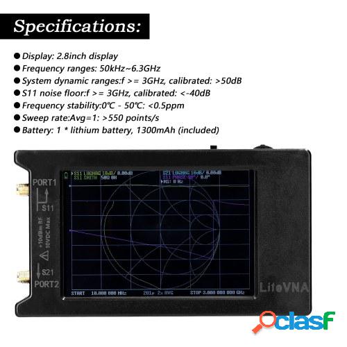 50kHz-6.3GHz LiteVNA64 Vector Network Analyzer HF VHF UHF