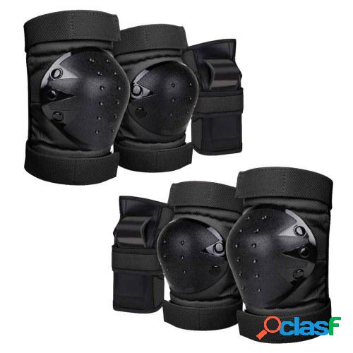 6Pcs / Set 2 muñequeras + 2 coderas + 2 rodilleras Thicken