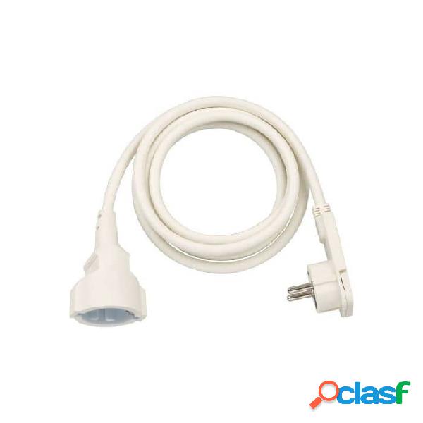 Alargador eléctrico IP20 H05VV-F3G1,5 de 2 m (Blanco) con