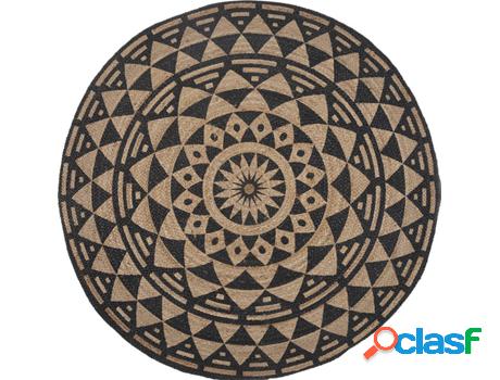 Alfombra Alakir (Negro - Yute -120x120x1 cm)