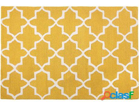 Alfombra BELIANI Silvan (Amarillo - Lana -140x200x1 cm)