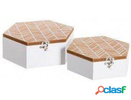 Almacenaje HOGAR Y MÁS Caja Para Blanco Y Marrón