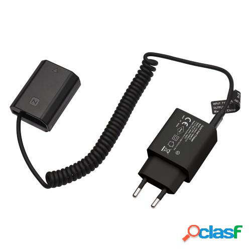 Andoer tipo C NP-FZ100 batería ficticia acoplador de CC 20W