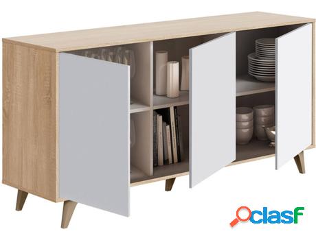 Aparador HABITDESIGN Kikua Plus (Blanco Artik - Roble -