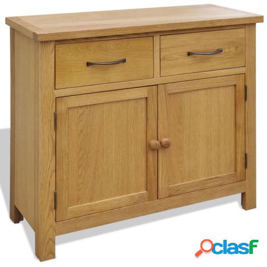 Aparador de madera maciza de roble 90x33,5x83 cm