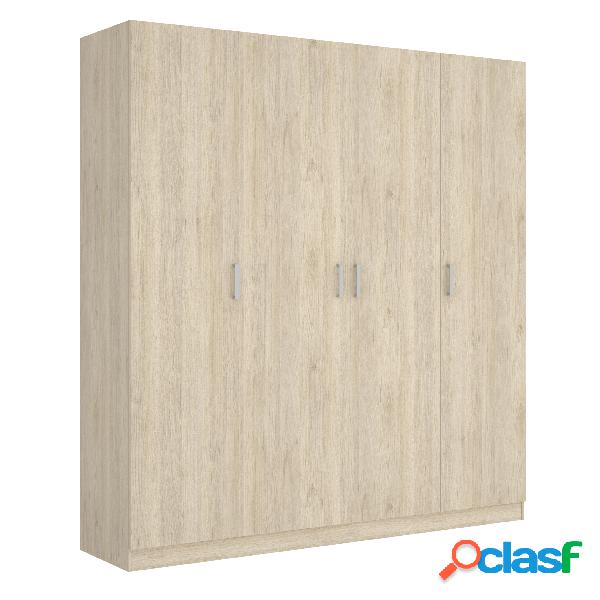 Armario de 4 puertas Dekit Maxi Madera Natural 215x200x52cm