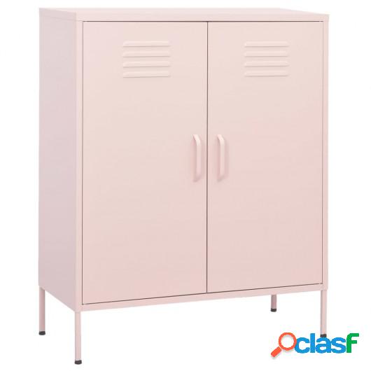 Armario de almacenamiento acero rosa 80x35x101,5 cm