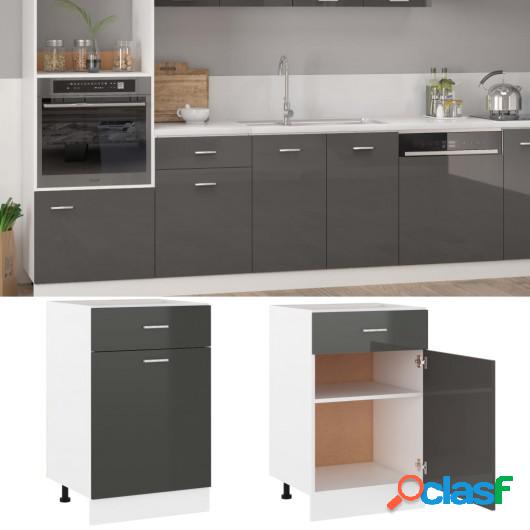 Armario de cocina de aglomerado gris con brillo 50x46x81,5