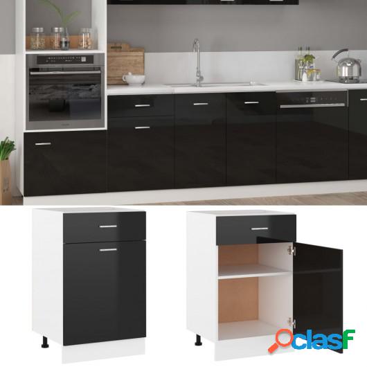 Armario de cocina de aglomerado negro con brillo 50x46x81,5