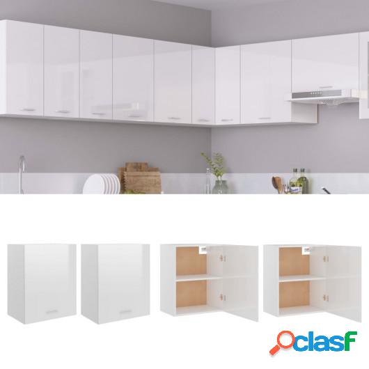 Armarios de cocina 2 uds aglomerado blanco brillante
