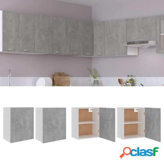 Armarios de cocina 2 uds aglomerado gris hormigón 50x31x60