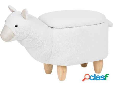 Banco con Almacenamiento Alpaca (Blanco - Poliéster