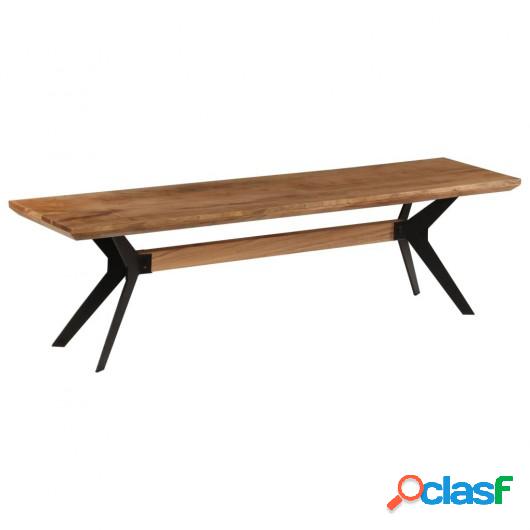 Banco de comedor madera de acacia maciza y acero 160x40x45