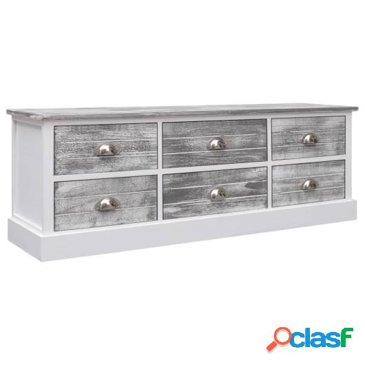 Banco de entrada de madera gris 115x30x40 cm