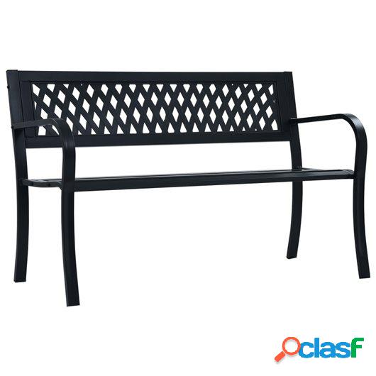 Banco de jardín acero negro 125 cm