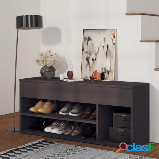 Banco zapatero gris 105x30x45 cm aglomerado