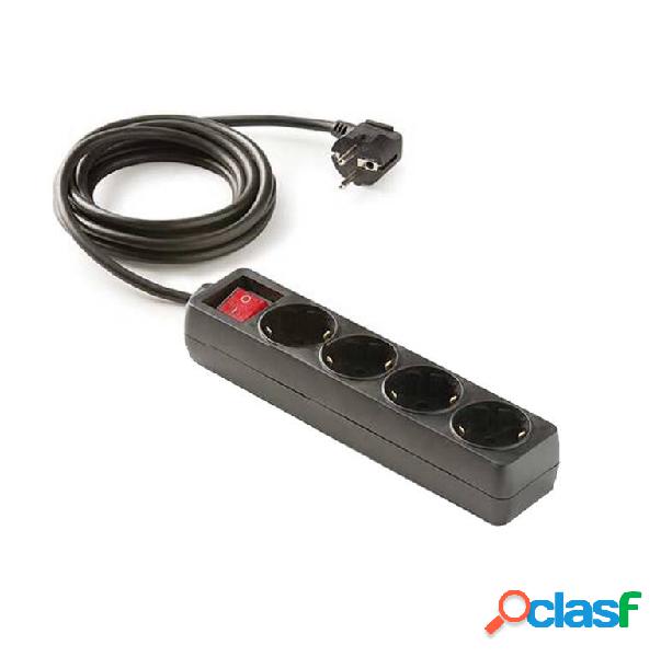 Base múltiple de 4 tomas Famatel Ecosockets Negro 1.5m