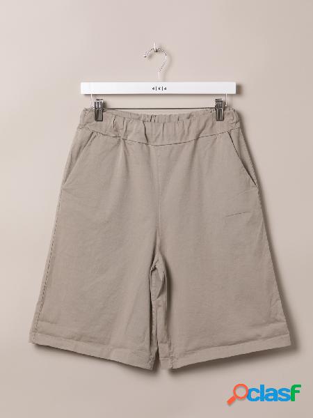 Bermuda mujer básica goma en cintura Beige