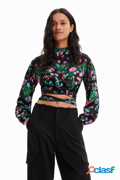 Blusa cropped floral M. Christian Lacroix