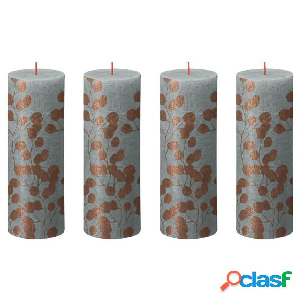 Bolsius Velas rústicas Silhouette 4 unidades verde