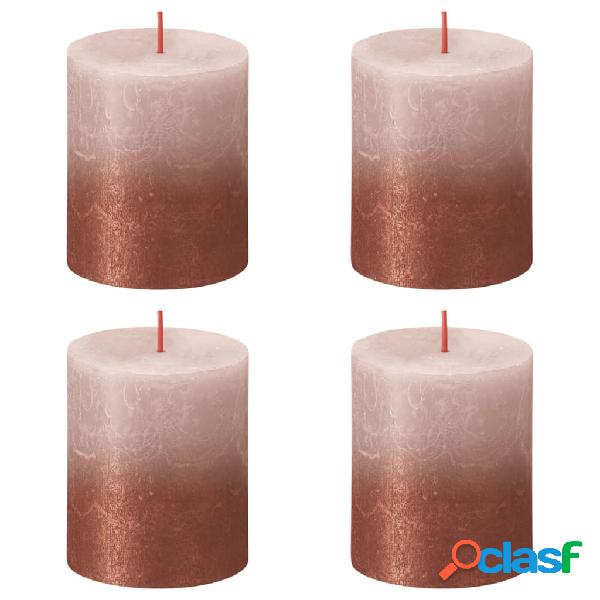Bolsius Velas rústicas Sunset 4 unidades rosa y ambar 80x68