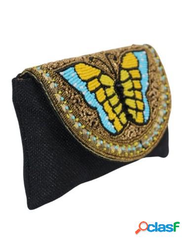 Bolso De Fiesta Pedrería Con Forma De Mariposa Negro