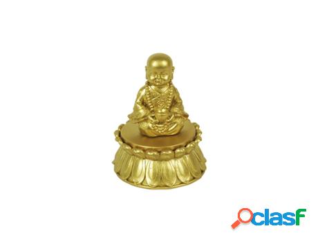 Buda Sentado Con Caja Dorado Figuras Budas Colección Dorado
