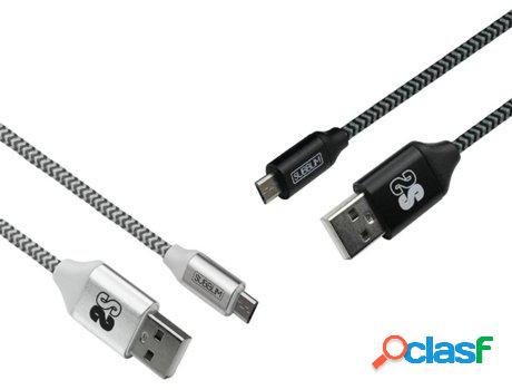 Cable SUBBLIM 27 (USB - 1m - Negro - 2 Un)