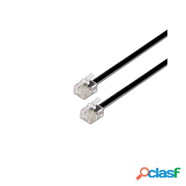 Cable de Teléfono RJ11 6P4C Aisens A143-0319/ 2m/ Negro