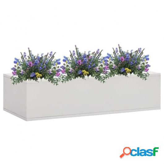 Caja de flores de oficina de acero gris claro 90x40x23 cm