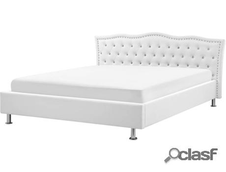 Cama Metz (Blanco - Piel Sintética -215x209x103 cm)