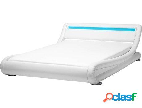 Cama de agua con Iluminación LED (Blanco - Piel Sintética